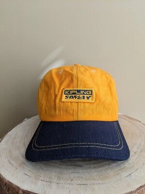 KIPLING Brand Safety Cap Yellow Nylon Snapback Monkey Logo Tag Baseball Hat RARE - Image 1 of 4