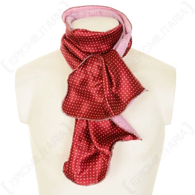 British WW2 Military Airline Silk Blend Pilots Flying Scarf - Maroon - Image 1 of 2
