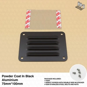 1/Qty Black Aluminium Air Vent Grillie | 75mm*100mm | Powder Coating Black - Picture 1 of 1