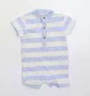 NEXT Baby Multicoloured Striped Cotton Babygrow One-Piece Size 0-3 Months Button
