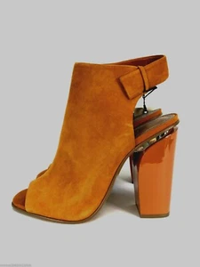 ZARA LEATHER CUT OUT SLING SHOES HIGH HEEL ANKLE BOOTS SIZE UK 3 5 - Picture 1 of 5