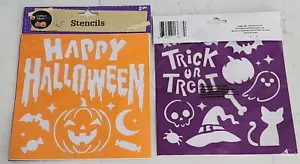 Stencil Halloween plastica pieghevole decorare traccia su zucche lotto di 4 (2 per confezione - Foto 1 di 5