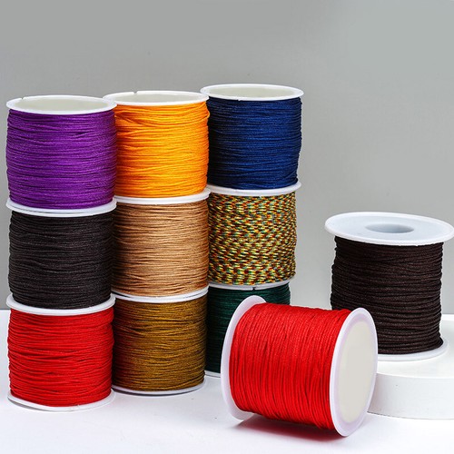 OFF WHITE 50M Bracciale Perline Filo Intrecciato Nodo Cinese Fai Da Te Linea Giada 0 8 1 5mm