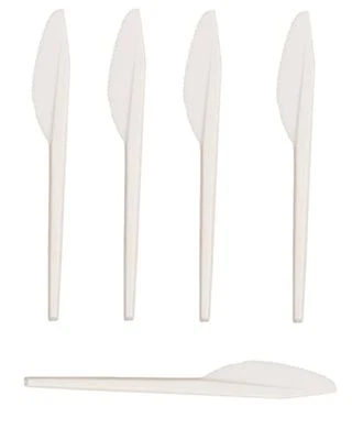 MARKENLOS 300 Plastik Messer Einweggeschirr Kunststoff weiß Party Einwegbesteck Besteck
