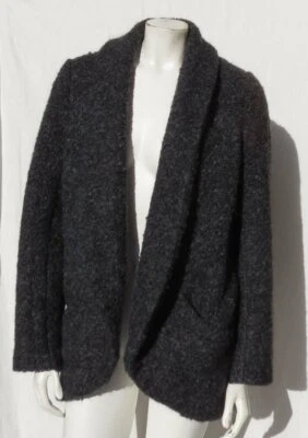 Aritzia WILFRED Gris Lana Mohair Alpaca Boucle Tejido Chal Suéter Chaqueta EE. UU. S M Foto 1 de 4