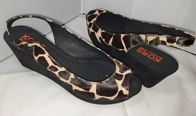 Kors Michael Kors Blair Animal Print Calf Hair Peep Toe Platform Shoes Women's 9 - Image 1 of 4