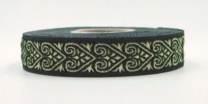 Cinta tejida de bordes de 10 m medieval/larpa 16 mm de ancho negro/oro (0,59 €/m) - Imagen 1 de 1