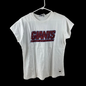 Women NFL Giants NEW TAGS T Shirt XL Beaded Logo W/ Beads White - Picture 1 of 16