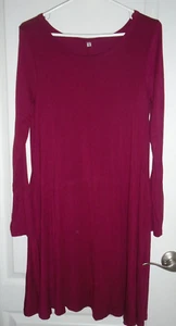 Vestido midi para mujer Rayón manga larga acampanado elástico swing talla pequeña/mediana - Imagen 1 de 12