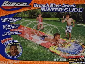 Banzai Drench Blast Attach Water Slide Get Soaked Ages 5-12 NIB - Picture 1 of 2