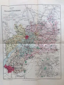 1900 Kelly's Map of Gloucestershire - Picture 1 of 3