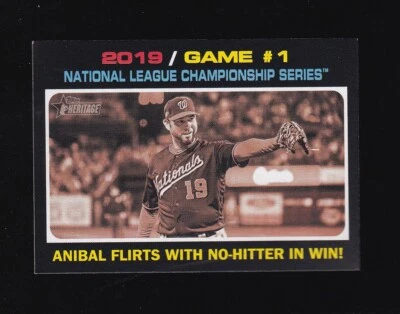 2020 Topps Heritage 2019  NLCS Anibal Sanchez #202 Washington Nationals - Image 1 of 2