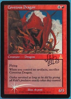 Covetous Dragon FOIL Urza's Destiny PLD Red Rare SIGNED CARD (409171) ABUGames - Image 1 of 2