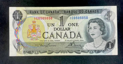 Billete de $1 de Canadá 1973, BC-46a, súper repetidor de 2 dígitos - ¡Ofertas aceptadas! Foto 1 de 2
