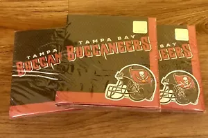 3 Packs Licensed NFL Tampa Bay Buccaneers 2 ply Paper Napkins 12 7/8” x 12 7/8” - Picture 1 of 4