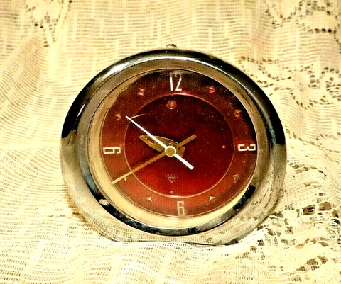 Vintage Diamond Alarm Clock Mechanical Wind Up, Made In China, Rare Shaped TV Cover