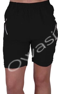 Pantaloncini donna elasticizzati comodi estivi misto cotone bacche ciliegia Capri10-22 UK - Foto 1 di 6