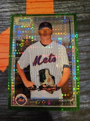2010 Bowman Chrome Prospects Retail Green X-Fractor Chris Schwinden #BCP166 - Image 1 of 2
