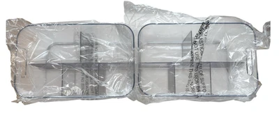 Paquete de 2 contenedores de plástico transparente de 5 compartimentos - suministros de arte divididos cosméticos maquillaje Foto 1 de 4