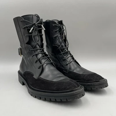 Givenchy 258728 Mujer Aviador Cuero/Gamuza Botines Negro Talla 41 EU 10 US Foto 1 de 4