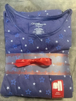 全新带标签 Croft & Barrow L 码 Intimates 女式睡衣星星 2 件套休息室 — 第 1/4 张图片