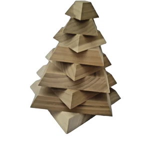 Moderna Escultura de Árbol de Madera Geométrica Decoración de Mesa Acabado Natural 8" Minimalista - Imagen 1 de 5