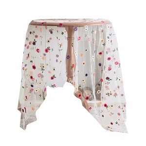 Floral Embroidered Lace Tablecloth for Home Use for Any Dining Setting - Picture 1 of 22