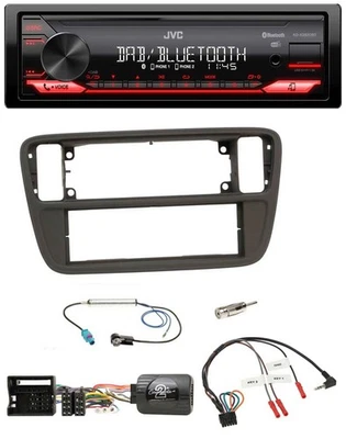 JVC Bluetooth USB DAB Lenkrad Autoradio für VW Up AA AAN 11-16 schwarz - Bild 1 von 4