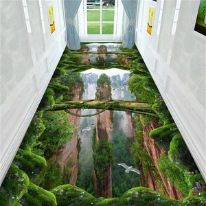 Alfombra de área de ilusión óptica, 2x7 pies, alfombras de pasillo verdes 3D con impresiones como Cli... - Imagen 1 de 7