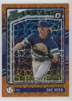 2024 Panini Donruss Optic Rated Prospects Orange Velocity Prizm Zac Veen #132 - Image 1 of 2