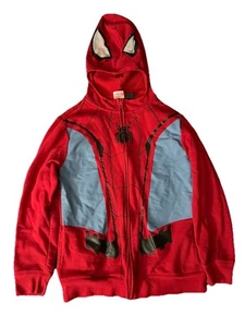 Marvel Spiderman Hoodie Full Zip Up Costume Mask Cosplay Red Blue XL - Picture 1 of 2