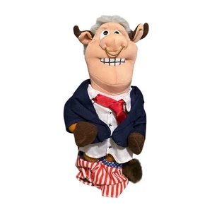 InFamous Meanies Bull Clinton Bill Plush Doll 8" Reindeer USA Flag Shorts 1990s - Picture 1 of 6
