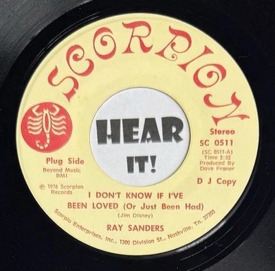 Superb Melodic Country 45 RAY SANDERS I Don't Know If I've Been SCORPION promo - Image 1 of 4