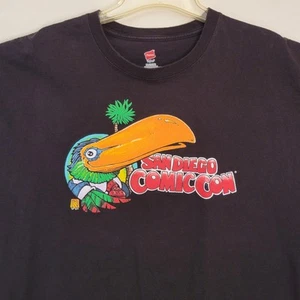 San Diego Comic Con XL Black Shirt Toucan Bird 50 Years 1980s Theme Mens Tee - Picture 1 of 3