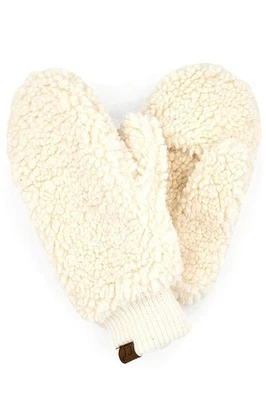 C.C Exclusive Women's Winter Warm Fleece Lined Sherpa Mitten Gloves - Image 1 of 2