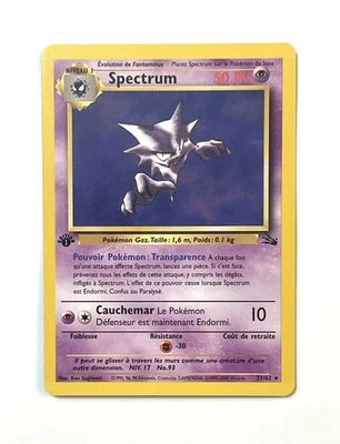 Pokémon Haunter Spectrum 21/62 1st Edition Fossil Set French NM Near Mint Foto 1 de 4