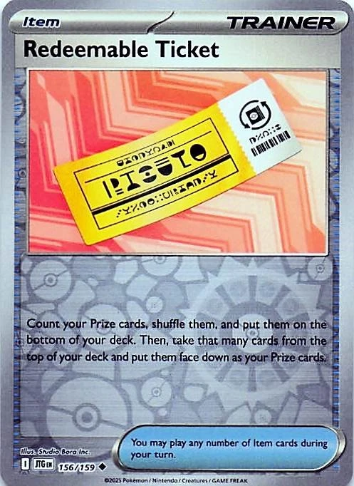 Redeemable Ticket 156/159 - REVERSE HOLO - SV09: Journey Together - NM - Image 1 of 2