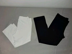 Girls Primary brand PAIR of leggings & capri pants size 6, black, white - Picture 1 of 8
