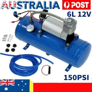12V Air Compressor Truck Pickup On Board Air Horn 150PSI DC With 6 Liter Tank AU - Picture 1 of 12