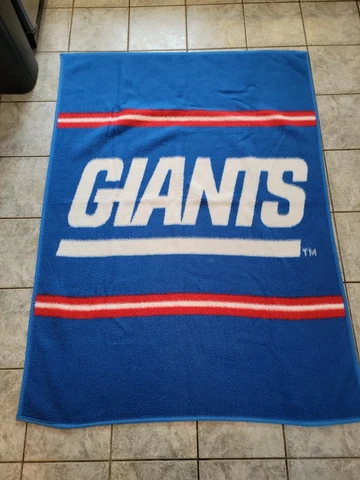 Vintage biederlack Blanket NFL New York Giants Football Red White Blue W55"xL74" Cover