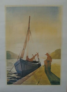 Vintage - Larry Gluck - "Sunset on the Waterfront" - Print - Bild 1 von 2