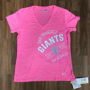 New Under Armour San Francisco Giants MLB Basebell Pink T-Shirt Women's Medium - Picture 1 of 6