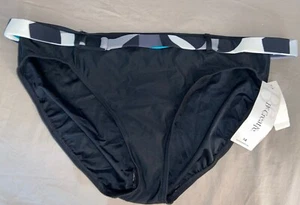 NWT Be Creative Retro Belted Swimsuit Bikini Bottom 14 Black (B5) - Picture 1 of 2
