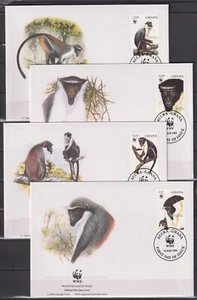 F1702 - Ghana  1994 - FDC - Apen / Monkeys / Affen   (WWF / WNF) - Picture 1 of 1