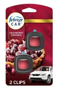 Febreze Car Air Freshener, Odor-Fighting Car Vent Clip, Cranberry Crumble, 2 ct - Picture 1 of 2