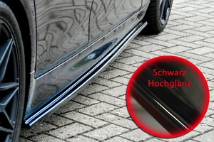 Seitenschweller aus ABS passend für BMW 5er mit M-Paket M5 F10 F11 Schwarz Glanz - Bild 1 von 3