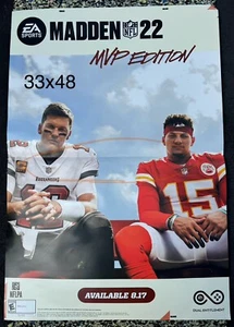 Tom Brady Madden 22 MVP Edition OFFICIAL PROMO 33x48 RARE Poster Mahomes - Picture 1 of 2