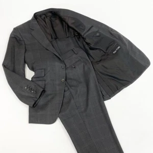 TOM FORD 100% wool check suit set up size 52 grey made in Italy - Picture 1 of 12
