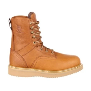 Georgia Boot Wedge Steel Toe Work Boot, 8", Barracuda Gold, G8342 - Picture 1 of 7