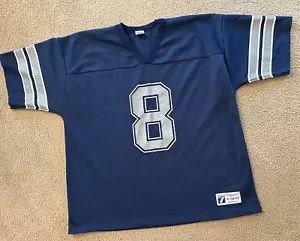 Troy Aikman #8 Jersey VTG Logo Athletic Dallas Cowboys Men's XL Blue (50-52) - Picture 1 of 5